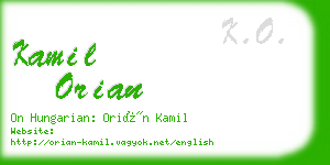 kamil orian business card